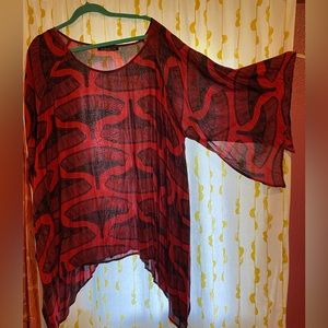 MANAOLA Peʻahi (Fan) Print Bell Sleeve Tunic (One Size Fits Most)